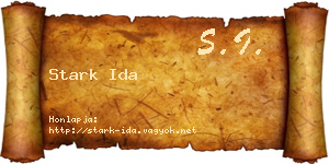 Stark Ida névjegykártya